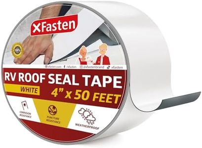 XFasten RV Repair Tape, White, 4-Inches by 50-Foot, Weatherproof RV Rubber Roof Patch Tape for RV Repair, Window, Vent, Boat Sealing, and Camper Roof Leaks