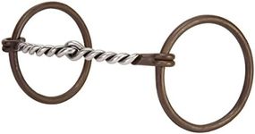 Weaver Leather Professional Ring Snaffle Bit, 5" Twisted Curved Mouth, Antiqued