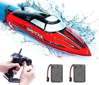 AUSLEE Best Gift Fast RC Boat for Kids, Capsize Recovery Boat with 20+ mph Speed, 4 Channel 2.4GHZ Remote Control Fast RC Boats for Adults and Kids,Toys RC Boat for Pools & Lakes,2 Batteries-Red