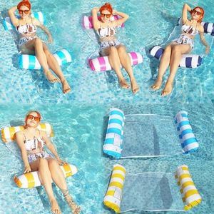 Mtxorvix 4 Pack Inflatable Pool Chair Float, Water Hammock Lounge Chair, Multi-Purpose Water Hammock, Eco-Friendly, Safe & Comfortable with Air Pump, Perfect for Vacation & Summer Pool