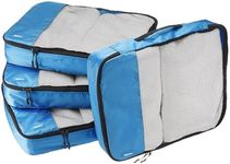 Amazon Basics 4 Piece Packing Travel Organizer Cubes Set - Large, Blue