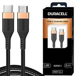 Duracell Type-C To Micro Cable, 2A Braided Sync & Quick Charging Cable, 3.9 Feet (1.2M) braided Sync & Charge Cable, Supports QC 2.0/3.0 Charging, Rapid data transmission, Series 1, Black