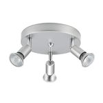 Globe Electric Payton 3-Light Track Lighting Canopy, Brushed Silver Finish, Adjustable Track Heads 58931