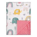 Soarwg Kids Baby Blankets Unisex Newborn, Super Soft Comfy Pink Elephant Blankets, for Toddler Baby Nursery Bed Blankets Stroller Crib Shower Gifts, 30 x 40 Inch