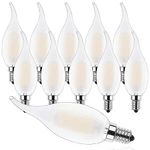 ProCrus E14 LED Dimmable Candle Light Bulb,4W Candle LED for Chandeliers,C35 Small Edison Screw Filament Flame Tip SES LED Bulb,2700K Warm White,40W Bulb Equivalent,400LM,10 Pack,Energy Class F