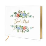 Cherrich Wedding Guest Book, Sign-in Book for Wedding Reception Baby Shower Registry, Polaroid Guestbook with Gold Foil Gilded Edges