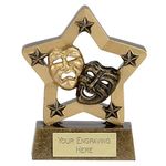 Trophies Plus Medals Gold Star Drama Trophy 12.5cm (5") FREE ENGRAVING