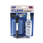 Solo IClene 3 in 1 Cleaning Kit 100 ml for Laptop, Smartphone with Microfiber Lint Free Cloth & Soft Brush, Cleaning Anti-Static Liquid Spray for Display/Eyeglasses/LCD/Camera Lenses/Tablet