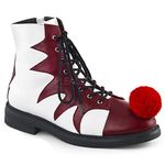 Pleaser Funtasma Men's It-100 Ankle-high Boot, White-burgundy Pu