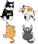 4Pcs Scratch Repair Car Sticker, Four Cats Scratch Cover Funny Bumper Decal for Auto, Trucks Jeep Van Motorcycle Laptop Skateboard Bike Bumper Window Wall Decals (MediumB)