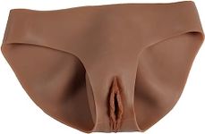 BINOT Silicone Gaff Panties for Transgender, Crossdresser Realistic Vagina Panties Hiding Gaff Boxer Briefs Butt Lifter Enhancer,Ivory White,Basic Version