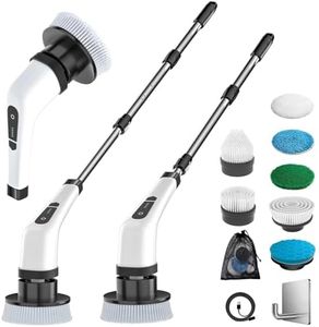 MGLSDeet Electric Spin Scrubber Rechargeable Cleaning Brush with 7 Replaceable Brush Heads, Cordless and Portable Power Scrubber, Electric Bathroom Scrubber for Cleaning Tile, Window, Floor, Tub, Car