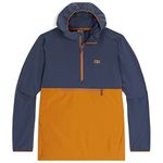 Outdoor Research Dryline Rain Jacket – Men’s Wind & Waterproof Jacket, Naval Blue /Marmalade, M