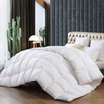 BedFabtasy King Size Duvet 12 Tog｜Luxury Heavyweight Goose Feathers Down Duvet｜600 TC Cotton Cover & Down Proof Fabric｜Hotel Quality King Size Quilt with 8 Corner Tabs｜Machine Washable