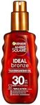 Garnier Ambre Solaire Ideal Bronze Protective Oil Sun Cream Spray SPF30, High Sun Protection Factor 30, Shea Butter, Water Resistant & Non Greasy Sunscreen, UVA & UVB Protection, 150ml