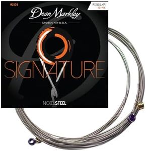 Dean Markley Electric Guitar Strings Nickel Steel Signature 6 String Set. Nickel Wound Guitar Strings Regular, Soft Electric Guitar Strings for a Superior Tone and Sustainability, 10-46, 2503 Regular