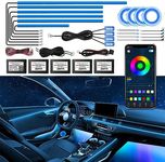 WEBUPAR RGBW Acrylic Car Interior Led Kit, Car Accessories 22 in 1 Car Ambient Lighting Kits with APP Control and 213 Color Modes, Multicolor RGBW Neon Car LED Strip Lights with Music Mode