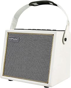 Coolmusic amplificatore portatile per chitarra acustica da 30 W con ingresso microfono, Bluetooth integrato, batteria ricaricabile con prestazioni fino a 8 ore(bianco)