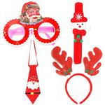 Zest 4 Toyz Christmas Gift,Christmas Accessories Combo for Kids 1 Pcs Santa Wrist Band, 1 Pcs Santa Goggle, 1 Pcs Santa Hairband and 1 Pcs Santa Tie Christmas Gifts for Christmas Celebration-X-MAS-4