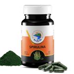 Spirulina Superfood Supplement Capsules - 60 Capsules, 60% Protein Content, Plant-Based Protein Powder for Good Health, Daily Greens, Immune Support, and Nutrient-Rich Diet