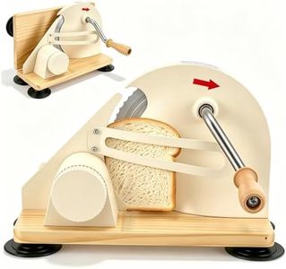 Brotschneidemaschine Manuell Klappbar, 304 Kompakte Edelstahl Brotmaschine Klein Aufschnittmaschine mit Holzbrett, Einstellbare Schnittdicke (0–20 mm) Für Brot Käse Gemüse 6 Saugnäpfe für Stabilität
