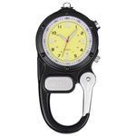 SIBOSUN FOB Watches Clip on Carabiner Luminous Face FOB Watch for Doctors Nurses Paramedics Watches & Climbing Sport Watch Black