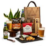 Beer and Pub Snacks Hamper - Gift Hamper with Peroni Lager, Crisps, Pork Scratchings, Pistachio Nuts, Sausalami, Spicy Snacks - Gift for Dad, Best Dad Hamper, Beer Hamper for Men