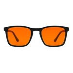 Sleepaxa Premium Amber 100% Blue Light Glasses-100% UV&Blue Light Blocking-Sleep Better,Reduce Eye Strain -Ideal for TV,Gaming and Computer Use-Unisex-Comfortable Design
