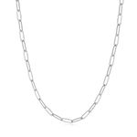 Philip Jones Silver Plated Small Link Paperclip Necklace