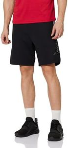 Amazon Brand - Symbol Men's Sports Shorts I Quick to Dry (Running I Gym I Workout) (Jet Black,Side Prnt_M)