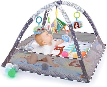 Baby Play Gym Mat with Ball Pit Activity Gym Center Tummy Time Mat Thickened Mat Sensory Exploration Motor Skill Development for Newborn Infant Baby Toddlers