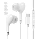 USB C Headphones for Samsung S24 S23 S22, Type C Earbuds with Microphone HiFi Stereo Volume Control Ear Buds Compatible for iPhone 15 Pro Max Pixel 8 7 6 OnePlus 10