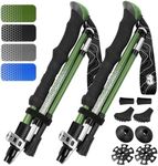 Hiker Hunger Folding Walking Stick, Folding Trekking Poles, Hiking Sticks Foldable Hiking Poles for Men Walking Sticks for Seniors Trekking Poles for Hiking Collapsible Walking Sticks (Green, Large)