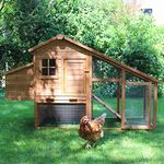 Chicken Coop Henrietta Raised Hen House Poultry Cage with Nesting Box, Perch, Run Ideal 2 to 3 Hens, Wood, Rust Resistant Mesh, Outdoor
