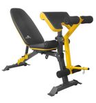 Dolphy Adjustable Weight Bench for Full Body Workout, Incline and Decline Weight Bench for Indoor Workout, Home Gym(Black & Yellow), 200 kg Limit