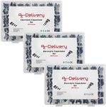 AZDelivery 3 x Elko Radial Capacitor 0.1uF – 1000uF, 24 Values Aluminium Electrolytic Capacitors (500 pcs) compatible with Arduino, including E-Book!