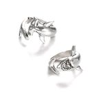 Ticome Shark Ring,Retro and Minimalist Great White Shark Bibun Shark Open Alloy Set, Adjustable Open Ring, Men's and Women's Jewelry Decoration, Jewelry Gifts (Set of 2)