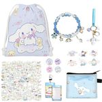 Kuromi Cinnamoroll Merchandise Stuff Gifts Set for Kids Girls Teens, Kawaii Merch Gift Favors Drawstring Bag Backpack Keychain (Style 2)