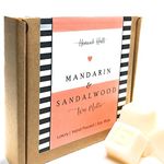 Mandarin and Sandalwood scented soy wax melt gift box- 16 fragranced wax melts, hand poured and vegan friendly