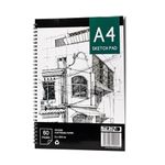 iTrend Sketch Book - Spiral Sketchbook - White Cartridge Art Drawing Paper - A4 60 Pages Sketch Pad - 140GSM Cartridge Paper - 21 x 29.5cm