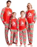 Ekouaer Kids Christmas Pajamas Holiday Pajamas for Family Long Sleeve Pjs Set Soft Sleepwear Loungewear