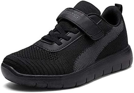 DREAM PAIRS Boys Girls Shoes Kids Tennis EZ-Ons MagicZips Athletic Running Walking Sneakers,Size 5 Big Kid,Black/Dark/Grey,Zoom-K