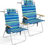 Tall Beach Chairs for Adults, 17" H
