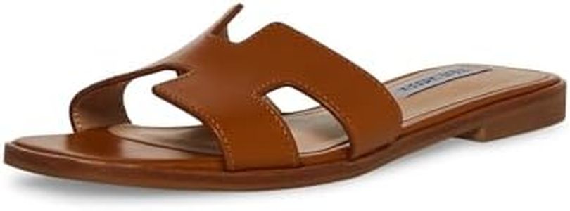 Steve Madden Women's Hadyn Sandal, Cognac Leather, 8
