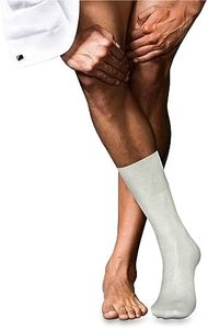 Falke, Men's, No. 4 Pure Silk Mid-Calf Socks, Off-White, 39-40 (US 6.5-7.5)