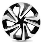 QUALITYFIND 16 inch Hubcaps Universal Hubcap Black & Silver Wheel Cover for Cars - Set of 4 - Fits Toyota Corolla Honda Volkswagen Chevy Chevrolet Mazda Dodge Ford and Most Cars