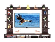 DAS Stark Wall Mount Engineered Wood TV Entertainment Unit/Tv Rack Set to Box Stand with Wall Shelves for Living Room Flowery Wenge Finish (Ideal for up to 43") Screen