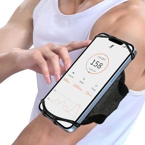 Armband Phone Holder 360° Rotation & Detachable, Compatible with iPhone 15/14/13/12/Pro/Pro ect., for Samsung, and More Fits 4''-6.5'' Phones Ideal for Walking Running