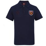 West Ham United FC Official Football Gift Mens Crest Polo Shirt Navy Medium