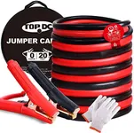 TOPDC 0 Gauge 20 Feet Jumper Cables for Car, SUV and Trucks Battery, Heavy Duty Automotive Booster Cables for Jump Starting Dead or Weak Batteries with Carry Bag